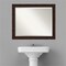 Beveled Bathroom Wall Mirror, William Mottled Bronze Narrow Frame